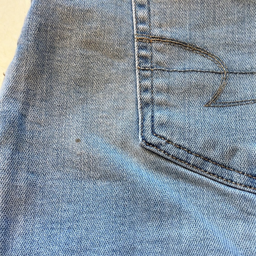 American Eagle Super Stretch Hi-Waist A-Line Mini Skirt, Denim Light Wash |12 - Picture 11 of 11